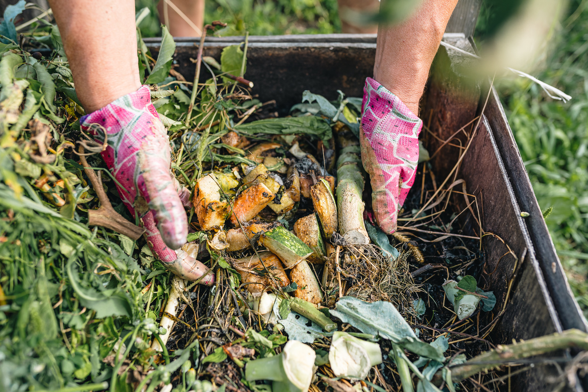 Processing agricultural waste into compost